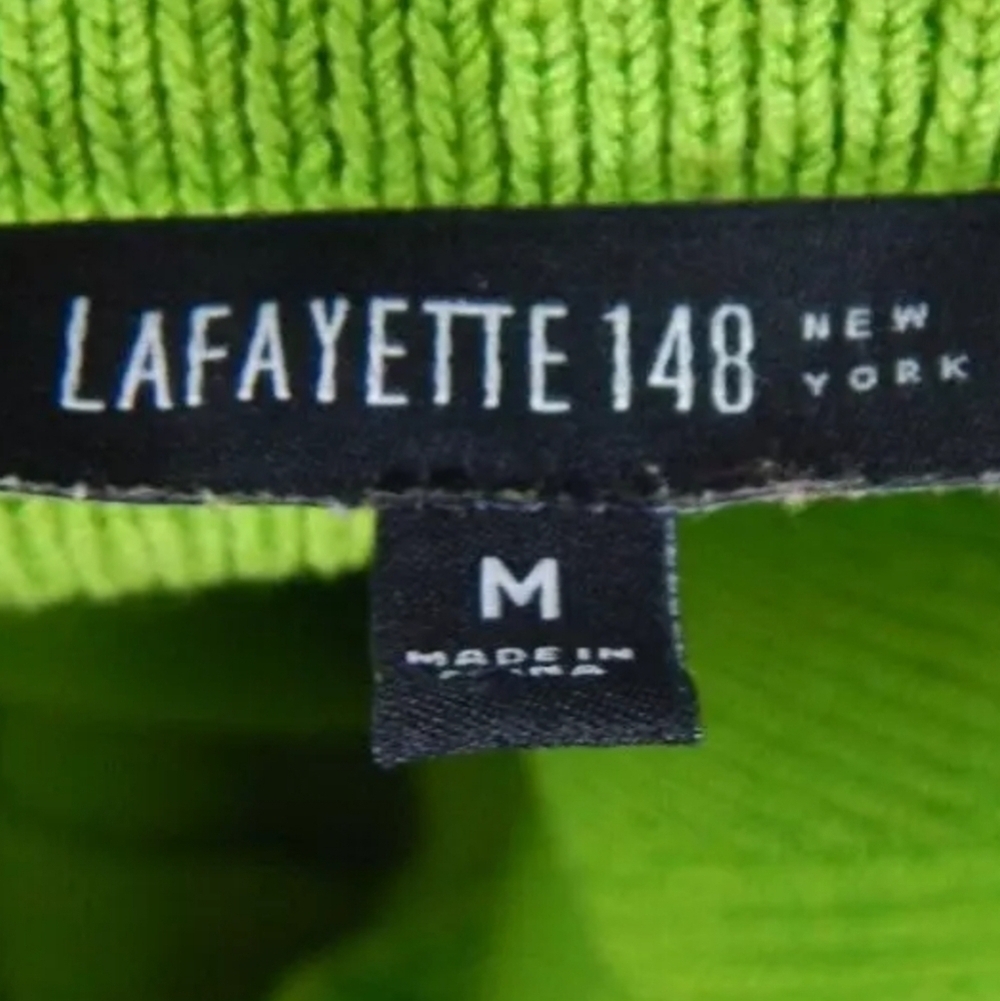 Lafayette 148 Green Open Knit Sweater - Picture 5 of 6